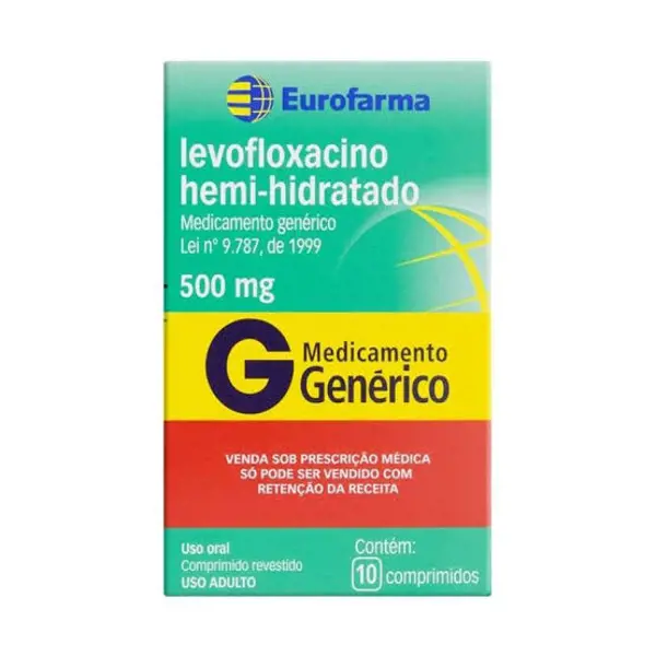 Levofloxacino 500Mg 10Cpr Rev (Ac) - Eurofarma Generico - 7891317414221