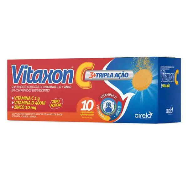 Vitaxon C Tripla Acao 10Cpr Eferv - Airela - 7894164006014