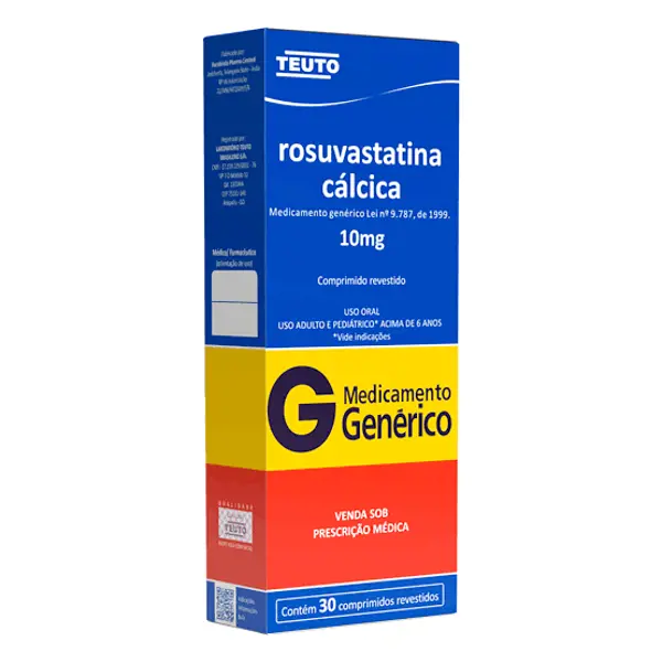 Rosuvastatina 10Mg 30Cpr Rev - Teuto - 7896112104360