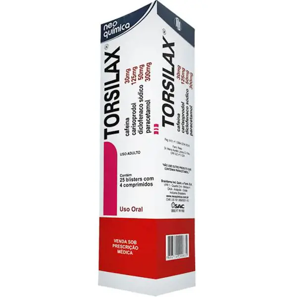 Torsilax 300+125+50+30Mg 25Bl 4Cpr - Neo Quimica - 7896714257594