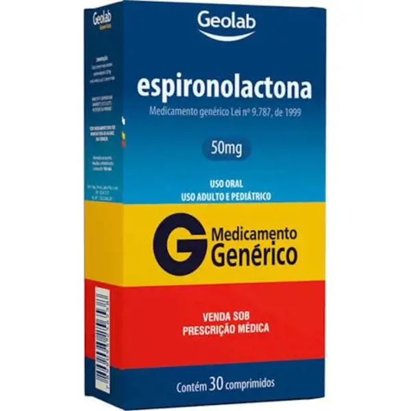 Espironolactona 50Mg 30Cpr - Geolab - 7899095256538