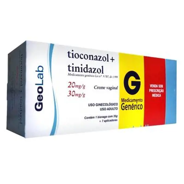 Tioconazol+Tinidazol 20+30Mg/G Cr Vag 35G+7Aplic - Geolab - 7899095232655