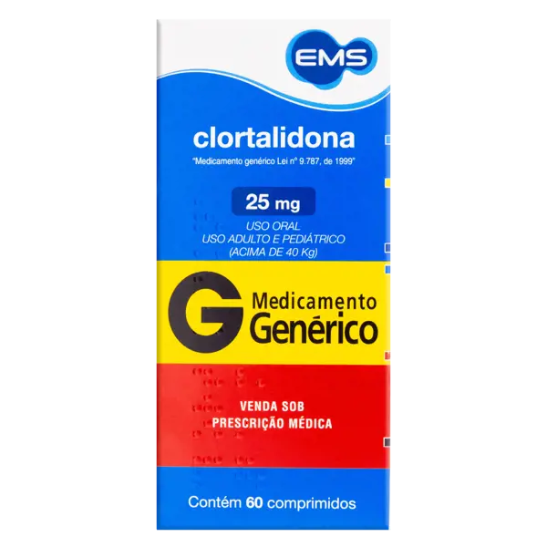 Clortalidona 25Mg 60Cpr - Ems Generico - 7896004706368