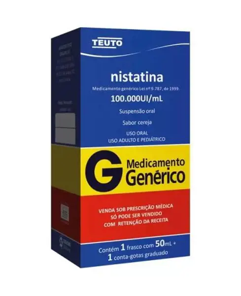 Nistatina 100.000Ui/Ml Susp Oral 50Ml+Copo - Teuto - 7896112105619