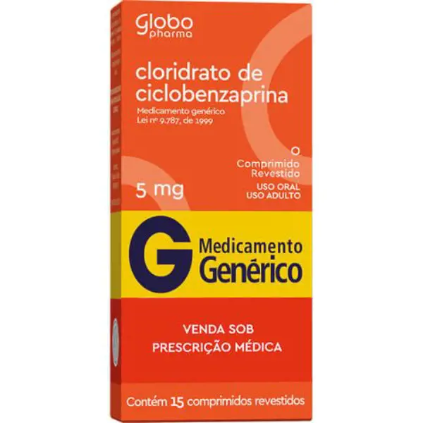 Ciclobenzaprina 5Mg 15Cpr Rev - Globo - 7898060139913