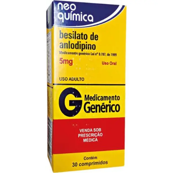 (F/H) Anlodipino 5Mg 30Cpr - Neo Quimica - 7896714211305