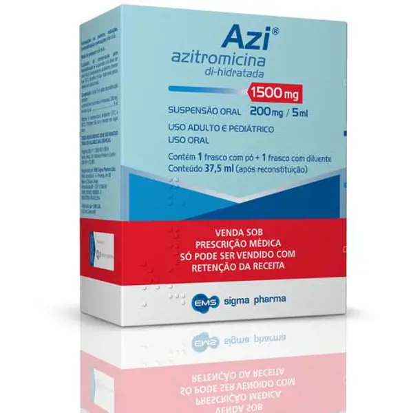 Azitromicina 1500Mg Po Susp 37,5Ml+Seringa Dosador (Ac) - Ems Generico - 7896004759678