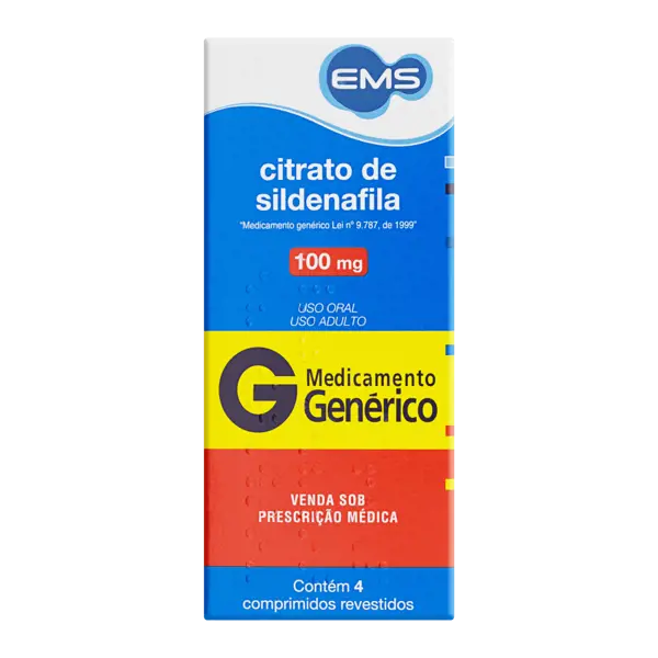 Sildenafila 100Mg 4Cpr Rev - Ems Generico - 7896004728490