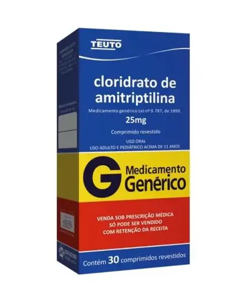 Amitriptilina 25Mg 30Cpr Rev (C1) - Teuto - 7896112124429