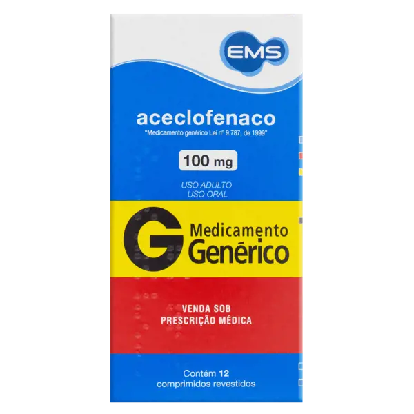 Aceclofenaco 100Mg 12Cpr Rev - Ems Generico - 7896004722122