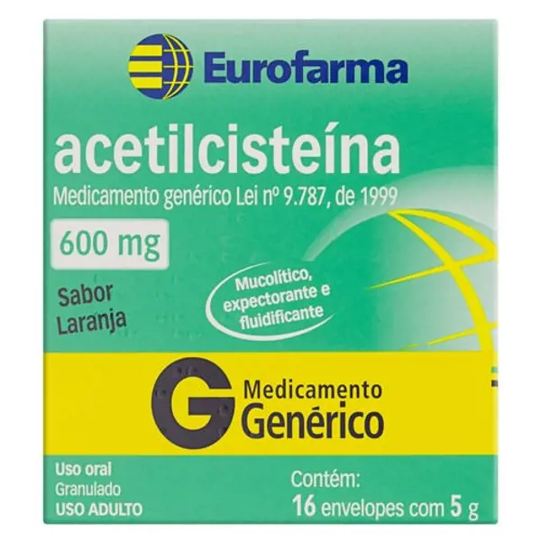 Acetilcisteina 600Mg Gran 16Env 5G - Eurofarma Generico - 7891317001070