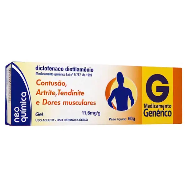 Diclofenaco Dietilamonio 11,6Mg/G Gel 60G - Neo Quimica - 7896714204413