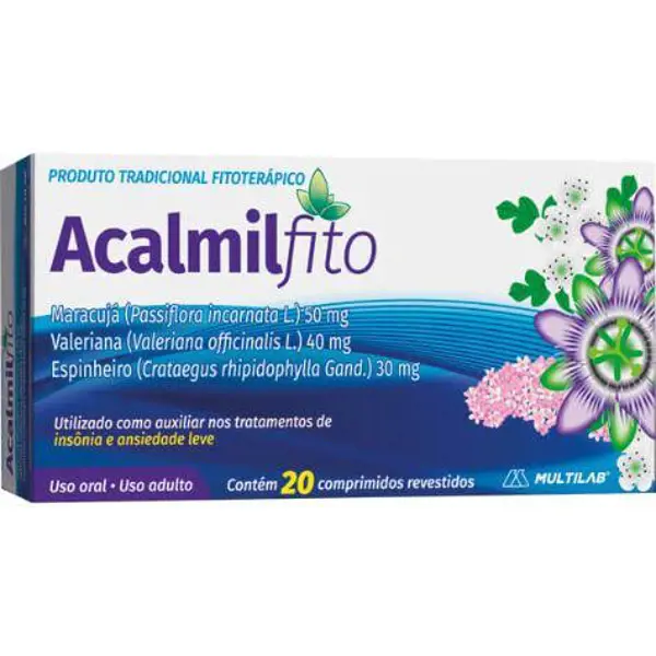 Acalmil Fito 40+30+50Mg 20Cpr - Multilab - 7898103650955