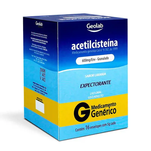 Acetilcisteina 600Mg 16Env 5G - Geolab