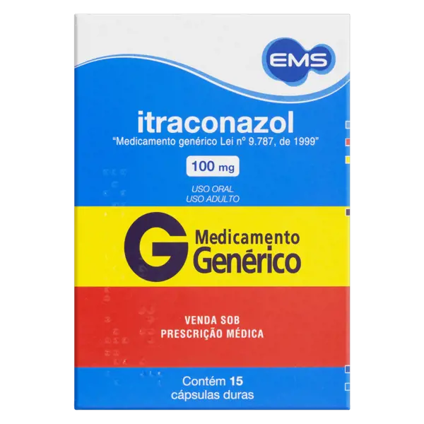 Itraconazol 100Mg 15Caps - Ems Generico - 7896004708072