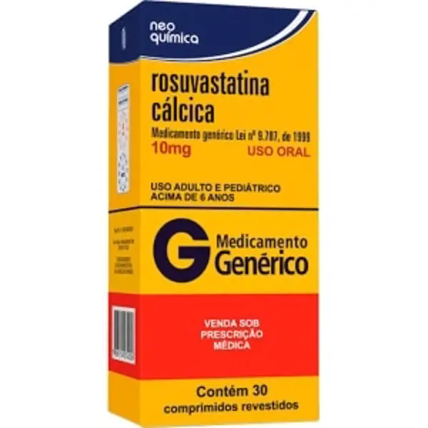 Rosuvastatina 10Mg 30Cpr Rev - Neo Quimica - 7896714291758