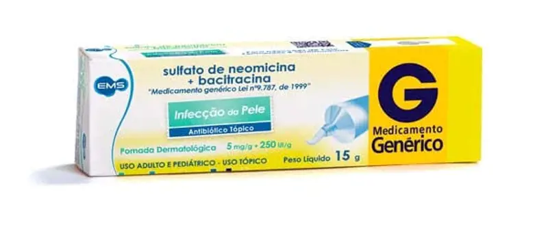 Neomicina+Bacitracina 5Mg+250Ui/G Pom Derm 15G (Ac) - Ems Generico - 7896004715902