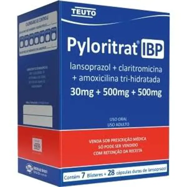 Pyloritrat Ibp 30+500Mg+500Mg 28Caps(Ac) - Teuto - 7896112118763