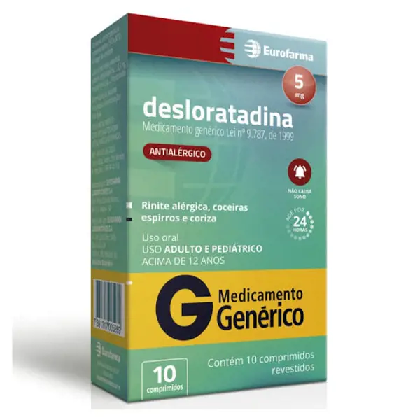 Desloratadina 5Mg 10Cpr - Eurofarma Generico - 7891317005269