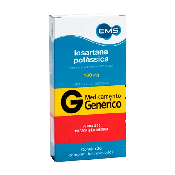 Losartana Potassica 100Mg 30Cpr Rev - Ems Generico - 7896004722870