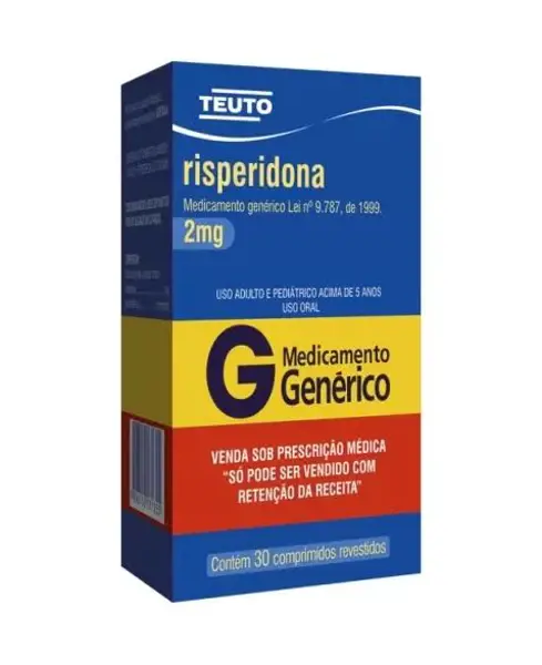 Risperidona 2Mg 30Cpr Rev (C1) - Teuto - 7896112171416