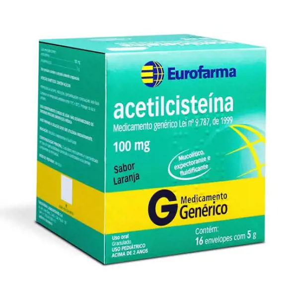 Acetilcisteina 100Mg 16Env 5G - Eurofarma Generico - 7891317001056