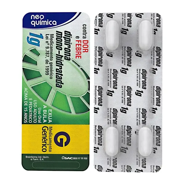 Dipirona Monoidratada 1G 25Bl 4Cpr - Neo Quimica - 7896714207575