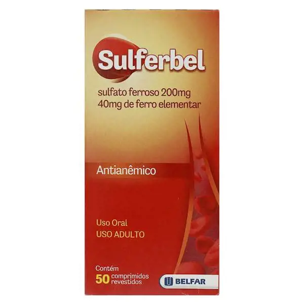 Sulferbel 40Mg 50Cpr - Belfar - 7897917002608