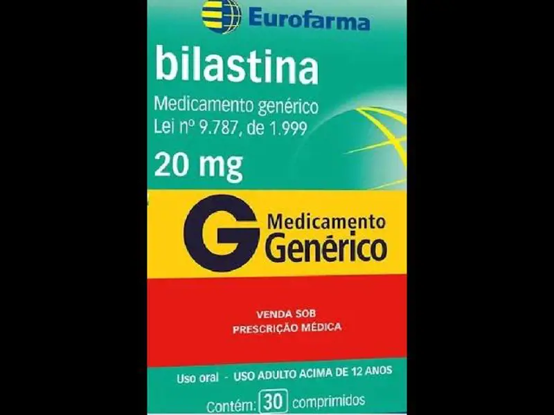 Bilastina 20Mg 30Cpr - Eurofarma Generico - 7891317016333