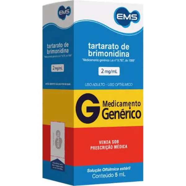 Colirio Brimonidina 2Mg/Ml Sol Oft 5Ml - Ems Generico - 7896004726854