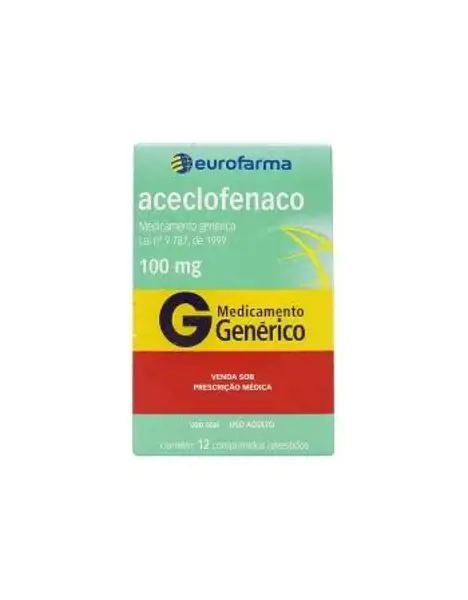 Aceclofenaco 100Mg 12Cpr Rev - Eurofarma Generico - 7891317020002