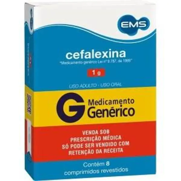 Cefalexina 1G 8Cpr Rev (Ac) - Ems Generico - 7896004712581