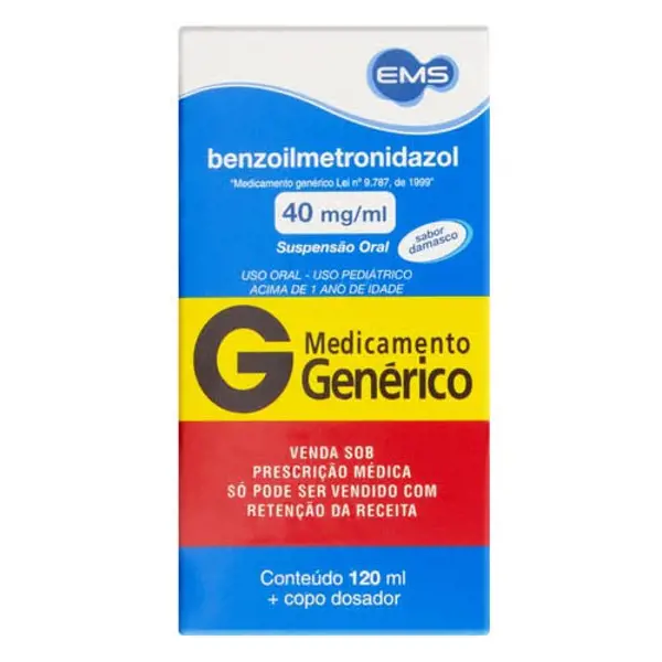 Benzoilmetronidazol 40Mg/Ml Susp 120Ml - Ems Generico - 7896004702049