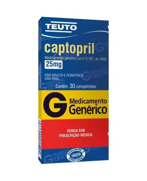 Captopril 25Mg 30Cpr - Teuto - 7896112116660