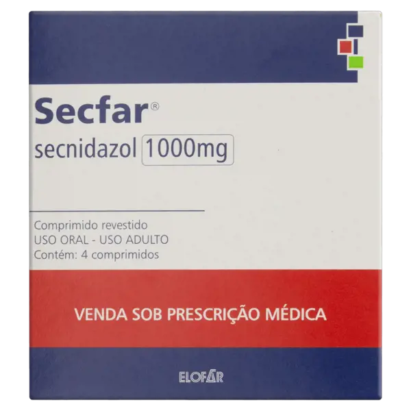 Secfar 1000Mg 4Cpr Rev - Elofar Pharma - 7898109241751