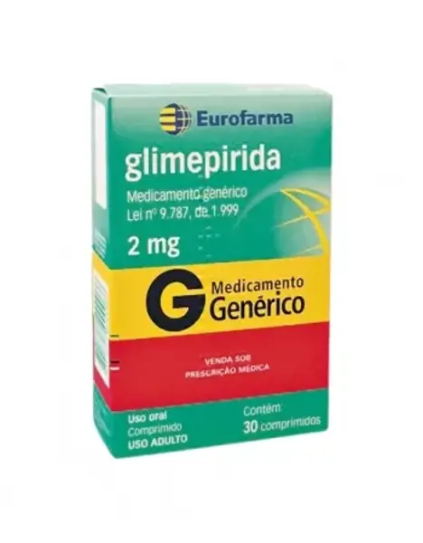 Glimepirida 2Mg 30Cpr - Eurofarma Generico - 7891317000066