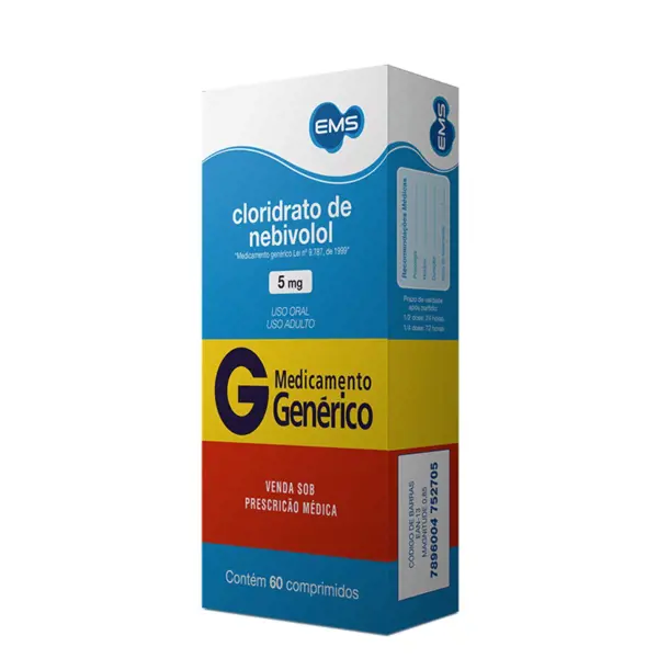 Nebivolol 5Mg 60Cpr - Ems Generico - 7896004771403