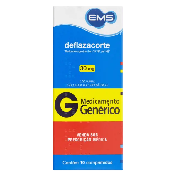 Deflazacorte 30Mg 10Cpr - Ems Generico - 7896004709291