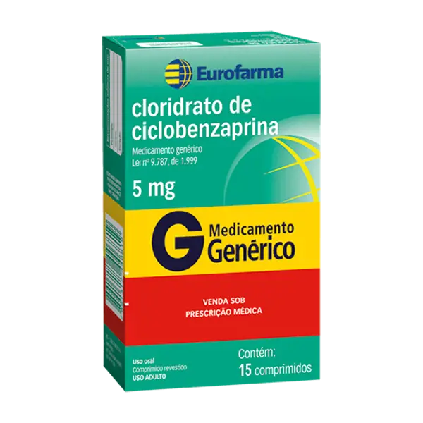 Ciclobenzaprina 5Mg 15Cpr Rev - Eurofarma Generico - 7891317446819