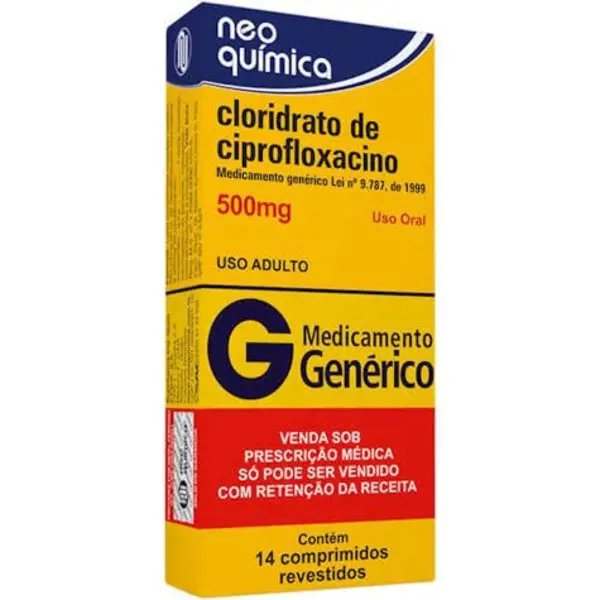 Ciprofloxacino 500Mg 14Cpr Rev (Ac) - Neo Quimica - 7896714221380