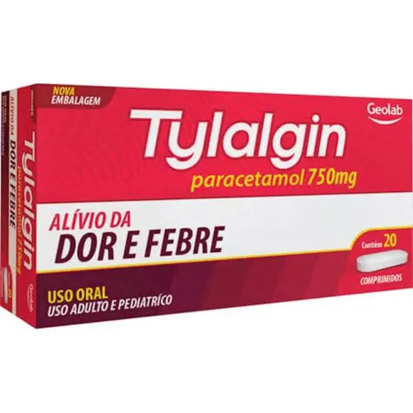 Tylalgin 750Mg 20Cpr - Geolab - 7899095220058