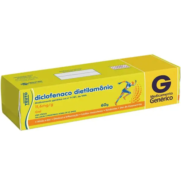 Diclofenaco Dietilamonio 11,6Mg/G Gel 60G - Teuto - 7896112147701