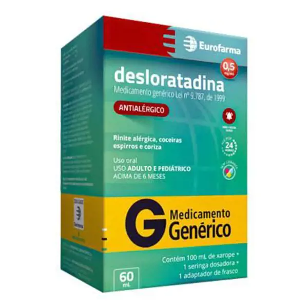 Desloratadina 0,5Mg/Ml Xpe 60Ml+Ser Dos+Adap - Eurofarma Generico - 7891317003487