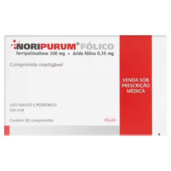 Noripurum Folico 100Mg 30Cpr - Takeda - 7898581710608