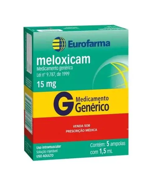 Meloxicam Inj 5Amp 1,5Ml - Eurofarma Generico - 7891317424565