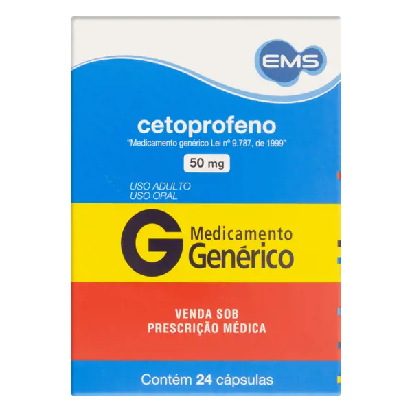 Cetoprofeno 50Mg 24Caps - Ems Generico - 7896004705736