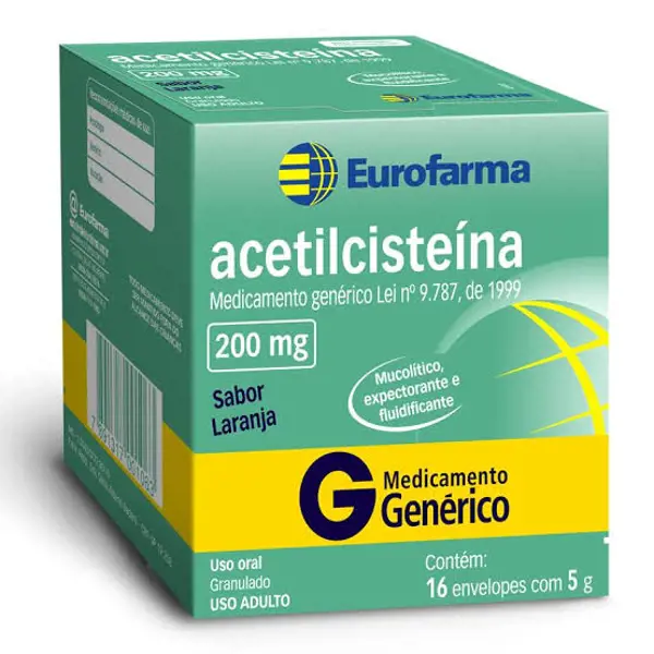 Acetilcisteina 200Mg 16Env 5G - Eurofarma Generico - 7891317001063