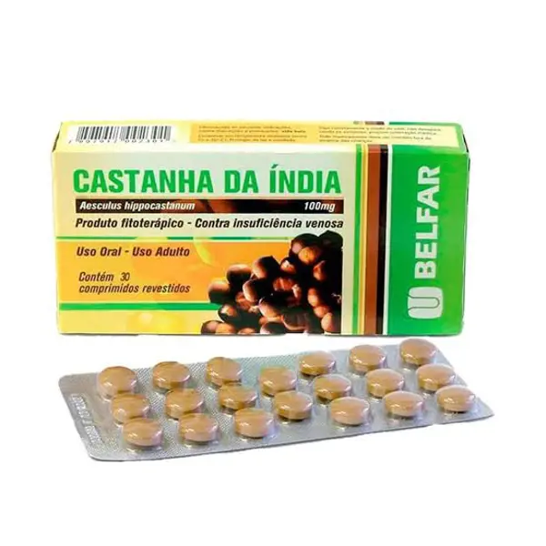 Castanha Da India 100Mg 30Cpr Rev - Belfar - 7897917002295